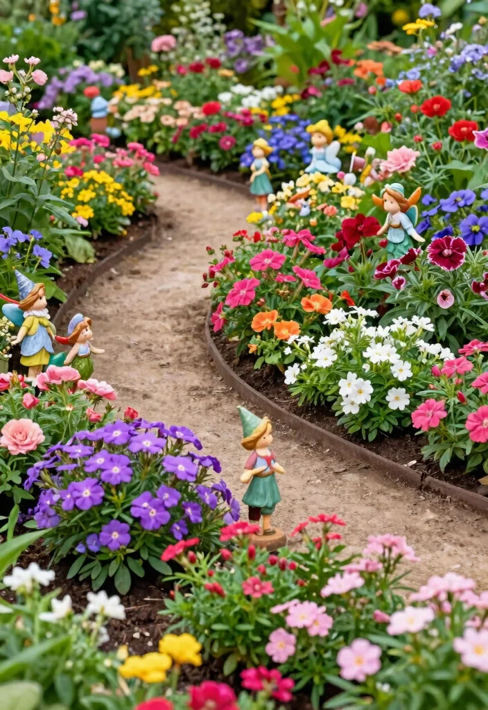 14 Front Flower Bed Ideas for Welcoming Curb Appeal - 12. Whimsical Fairy Garden