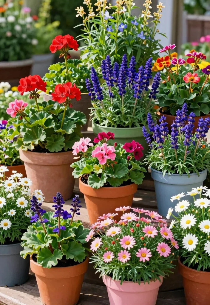 14 Front Flower Bed Ideas for Welcoming Curb Appeal - 13. Vibrant Container Gardens