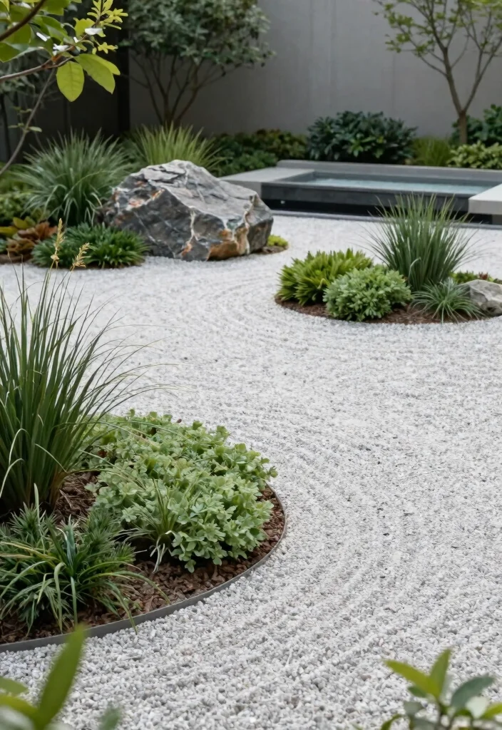 14 Front Flower Bed Ideas for Welcoming Curb Appeal - 2. Minimalist Zen