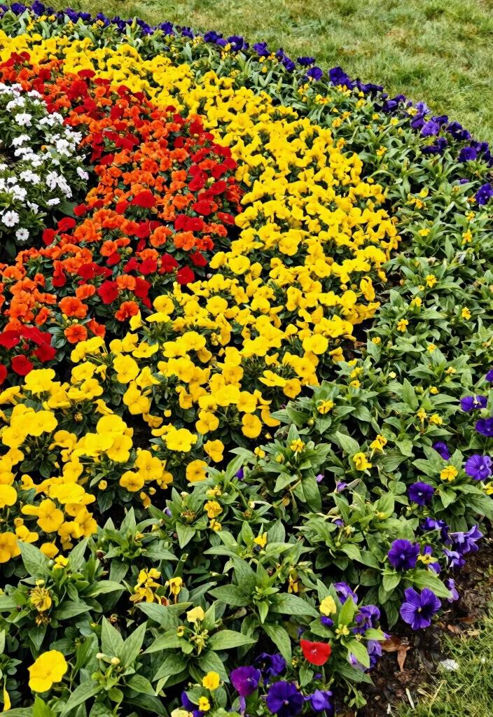 14 Front Flower Bed Ideas for Welcoming Curb Appeal - 4. Color Wheel Delight