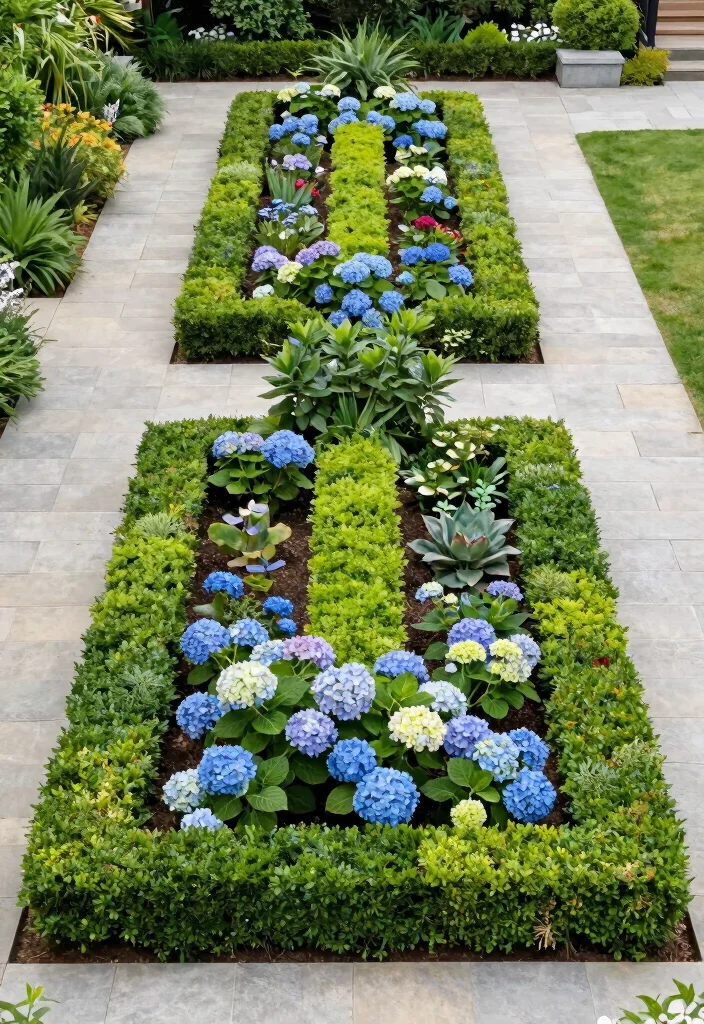 14 Front Flower Bed Ideas for Welcoming Curb Appeal - 9. Formal Symmetry