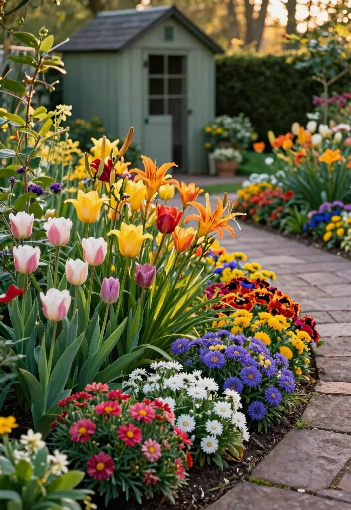 14 Front Garden Bed Ideas for Attractive Year Round Style - 3. Perennial Flower Beds