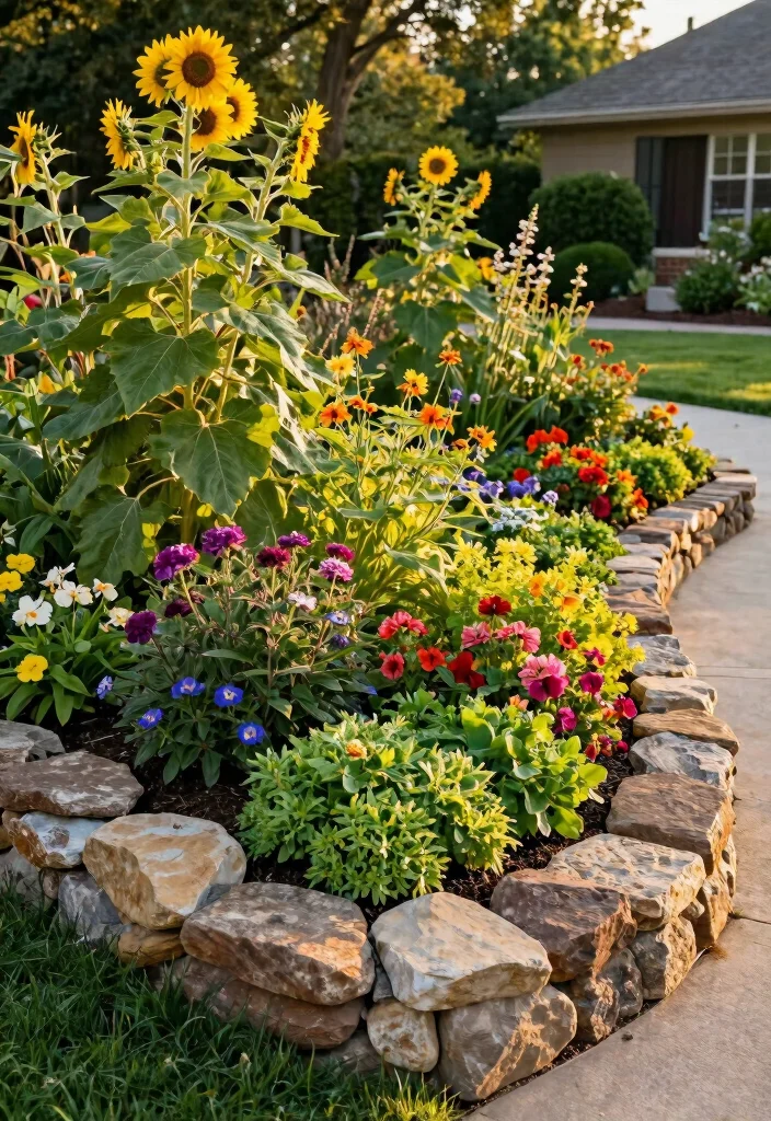 14 Front Garden Bed Ideas for Attractive Year Round Style - 6. Decorative Edging Ideas