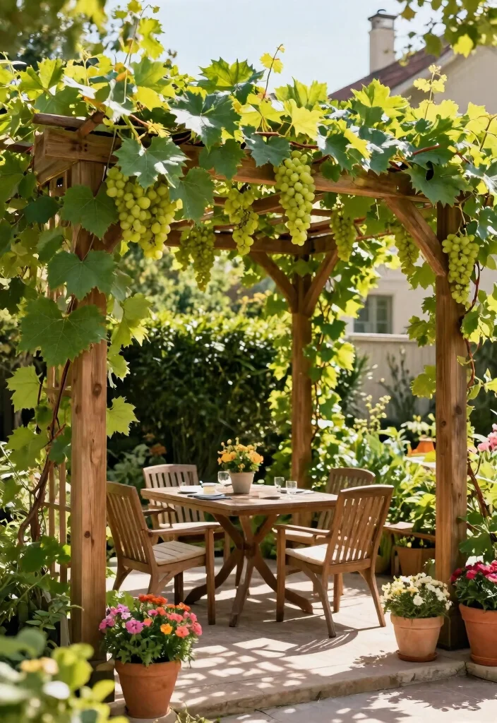 14 Grape Trellis Ideas for Backyard Spaces That Boost Harvests - 13. Patio Trellis