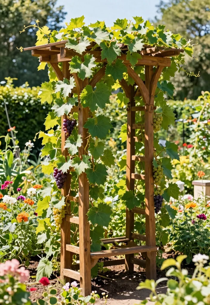 14 Grape Trellis Ideas for Backyard Spaces That Boost Harvests - 8. Freestanding Trellis