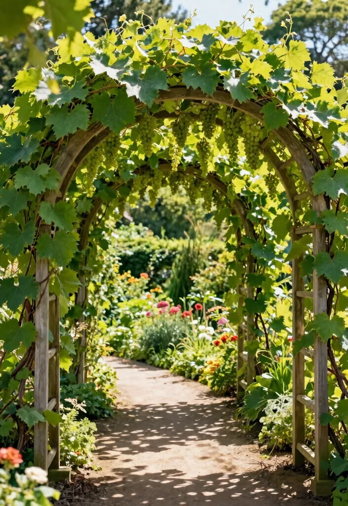 14 Grape Trellis Ideas for Backyard Spaces That Boost Harvests - 9. Garden Arch Trellis