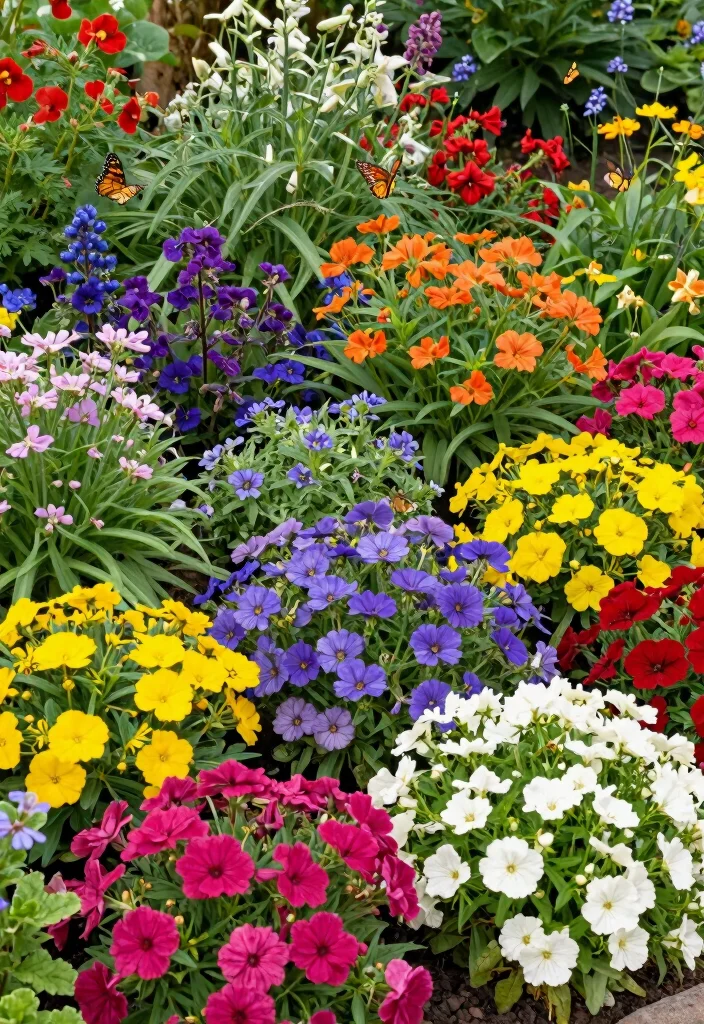 14 Outdoor Flower Bed Ideas for Seasonal Color and Texture - 11. Mixed Flower Beds