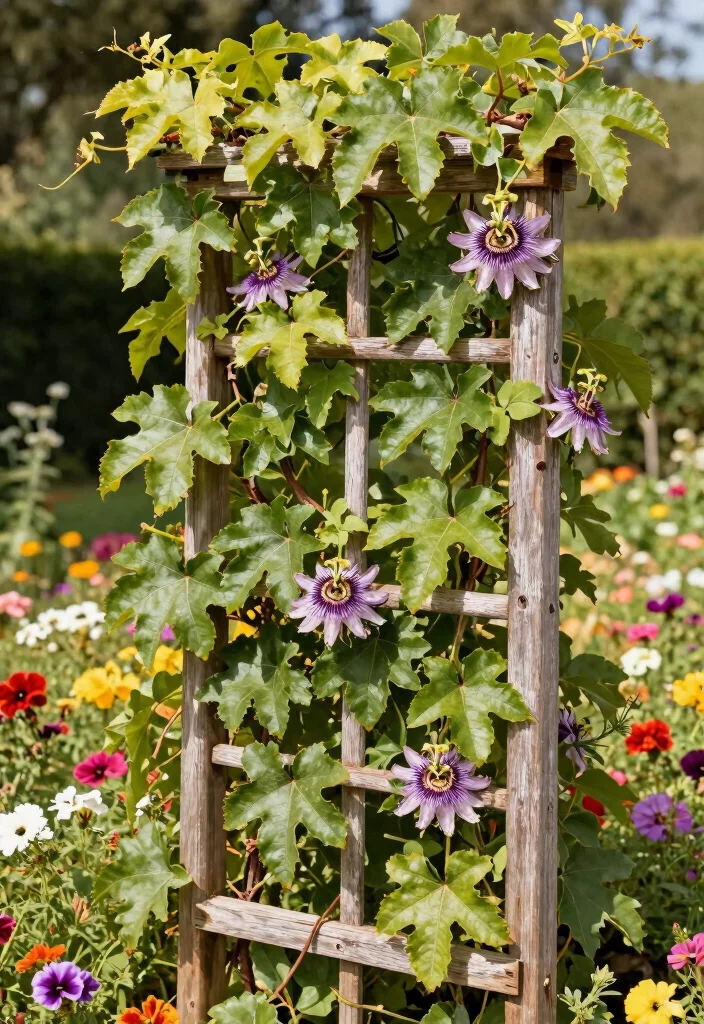 14 Passion Fruit Trellis Ideas for Lush Vertical Growing - 10. A Grapevine Inspired Trellis