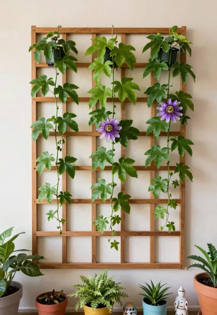 14 Passion Fruit Trellis Ideas for Lush Vertical Growing - 14. A Trellis Wall Grid