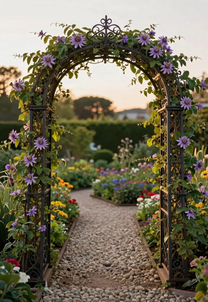 14 Passion Fruit Trellis Ideas for Lush Vertical Growing - 4. A Freestanding Arch Trellis