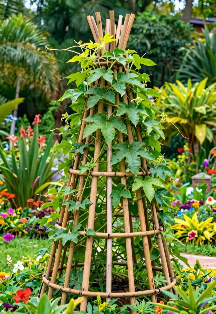 14 Passion Fruit Trellis Ideas for Lush Vertical Growing - 9. A Bamboo Trellis
