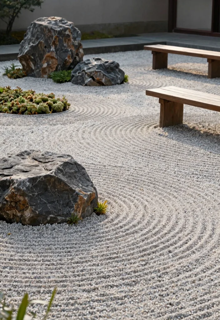 14 Rock Landscaping Ideas for Low Maintenance Garden Style - 1. Zen Rock Gardens