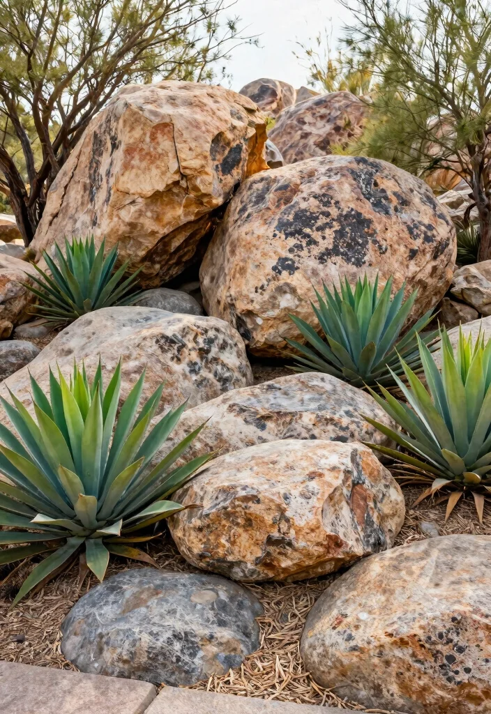 14 Rock Landscaping Ideas for Low Maintenance Garden Style - 2. Boulder Features