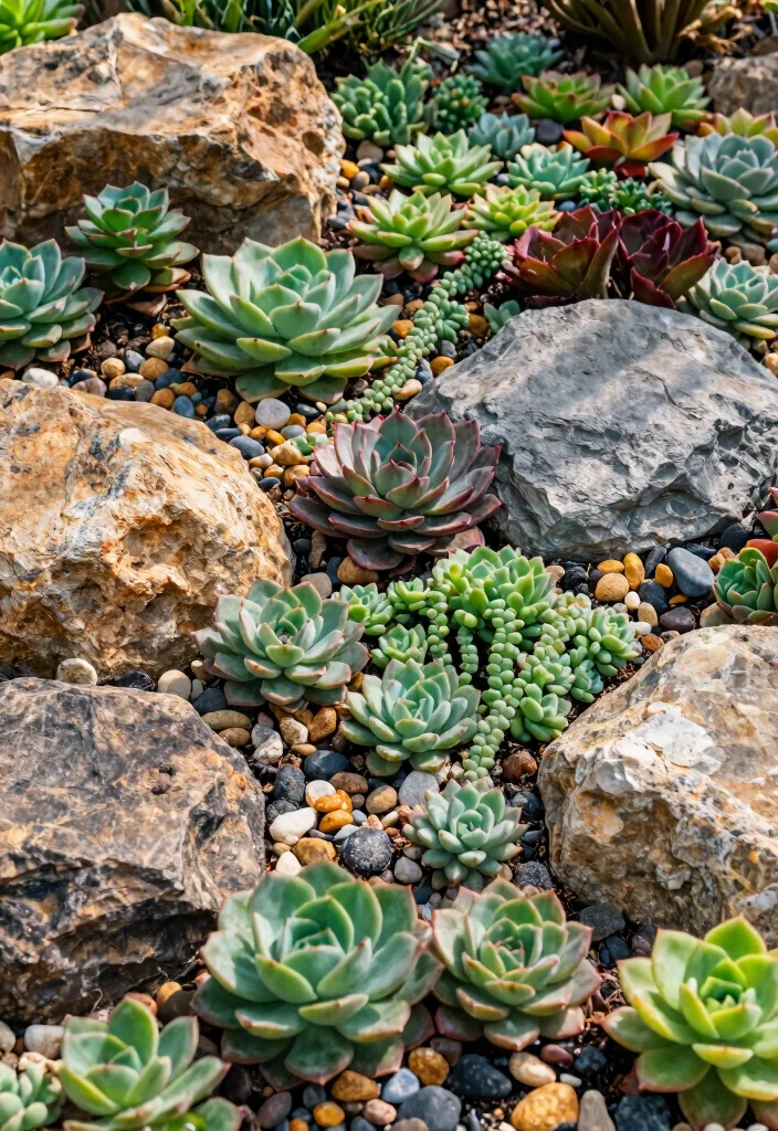 14 Rock Landscaping Ideas for Low Maintenance Garden Style - 4. Succulent Rock Gardens