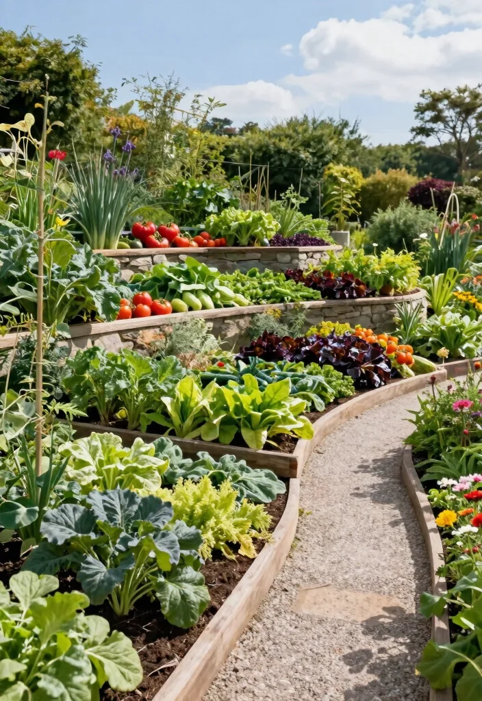 14 Slope Backyard Landscaping Ideas for Usable Outdoor Space - 1. Terraced Vegetable Gardens