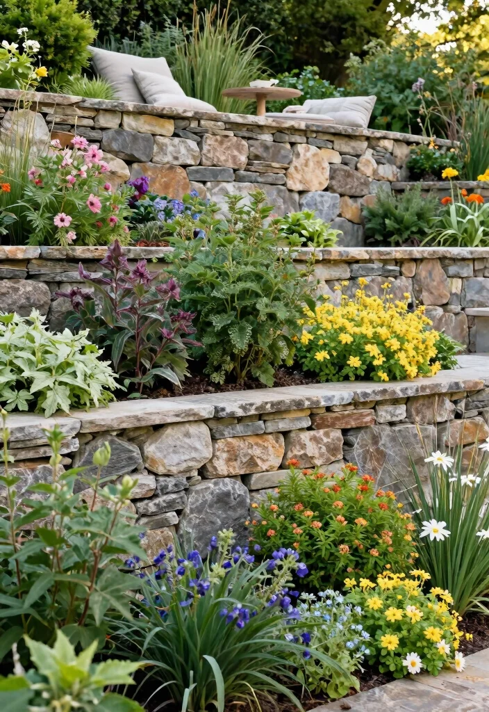 14 Slope Backyard Landscaping Ideas for Usable Outdoor Space - 3. Retaining Walls