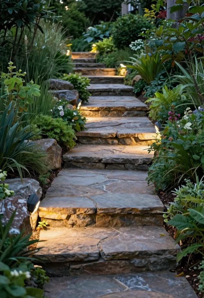 14 Slope Backyard Landscaping Ideas for Usable Outdoor Space - 4. Pathways and Steps