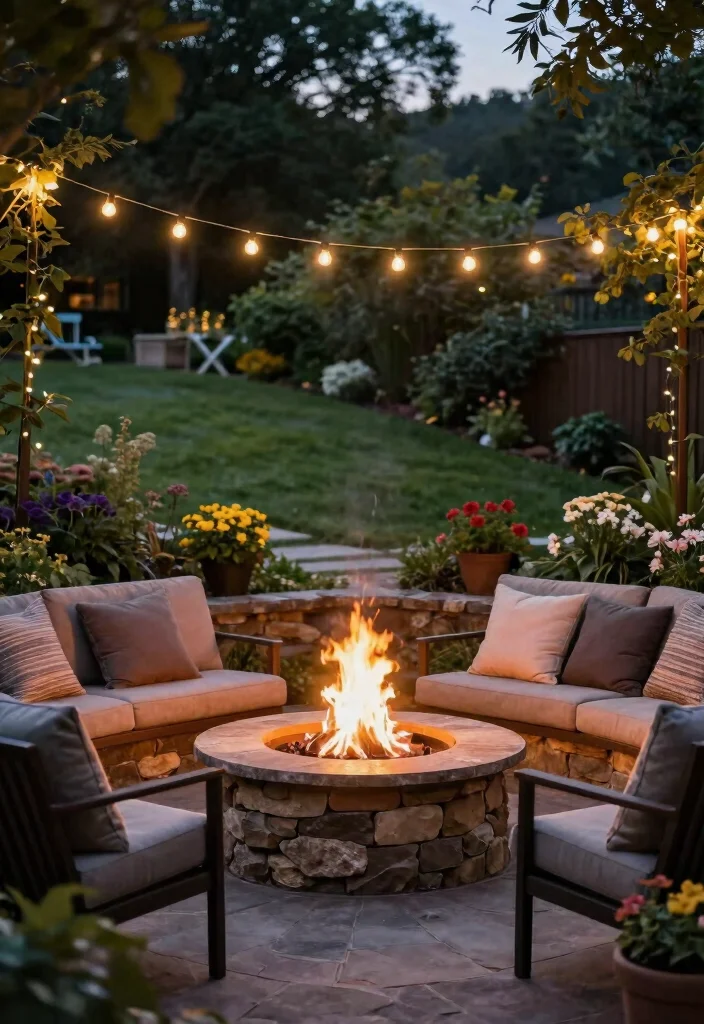 14 Slope Backyard Landscaping Ideas for Usable Outdoor Space - 8. Fire Pits and Cooking Areas
