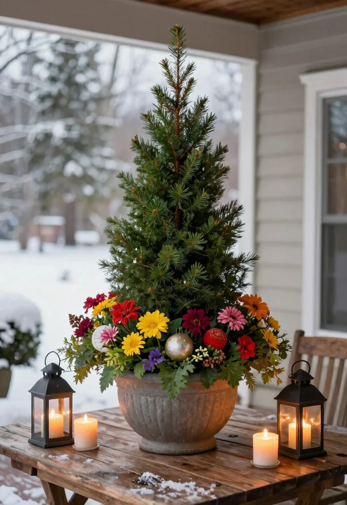 14 Winter Planter Ideas for Bright Cold Season Curb Appeal - 10. Themed Centerpieces