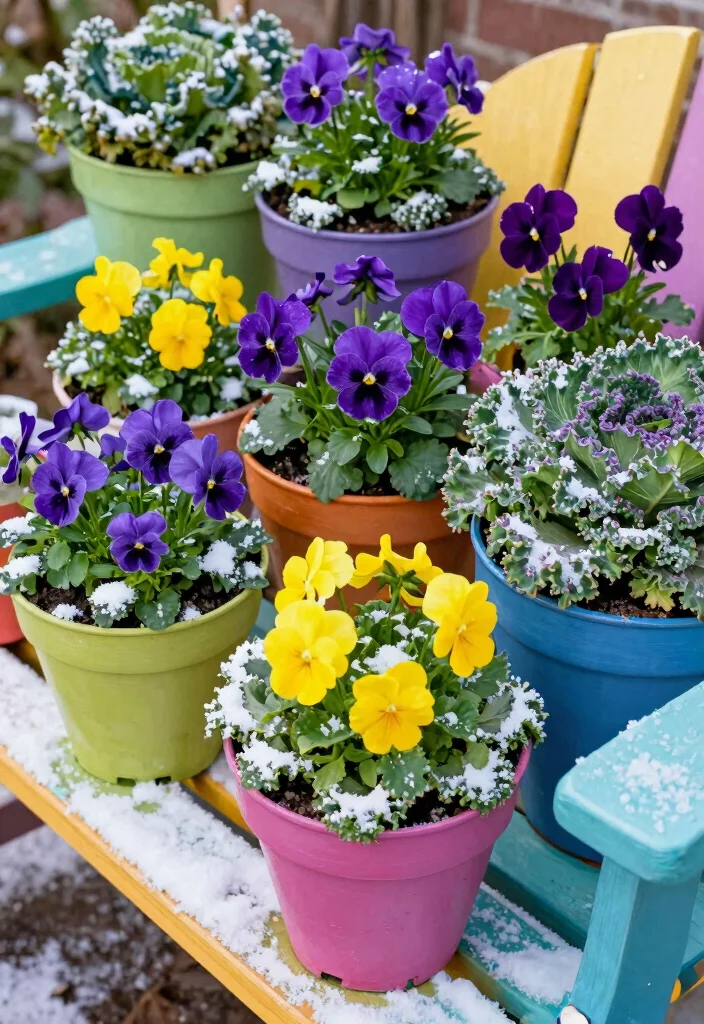 14 Winter Planter Ideas for Bright Cold Season Curb Appeal - 4. Whimsical Winter Color