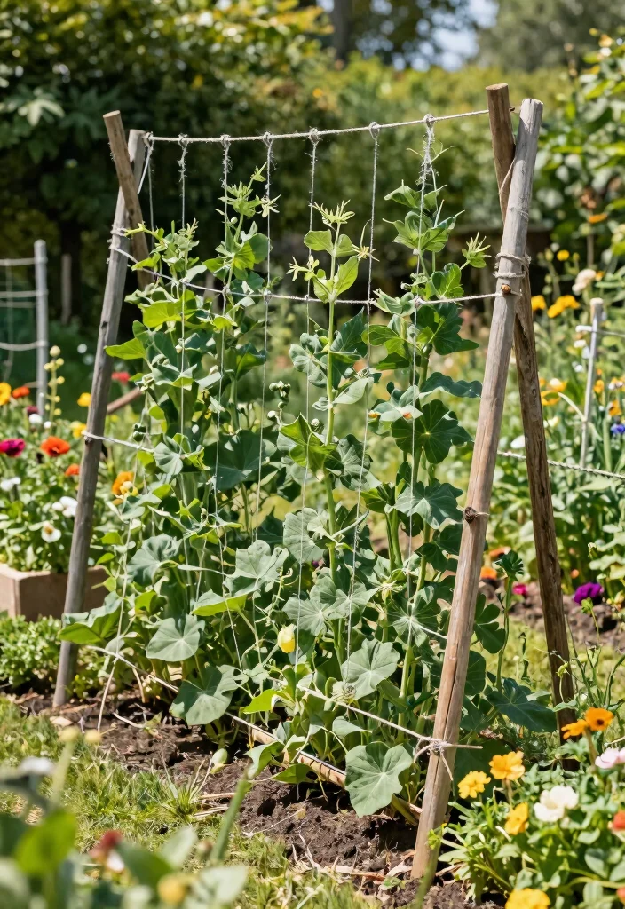 15 DIY Garden Trellis Ideas Anyone Can Build on a Budget - 15. Rustic String Trellis