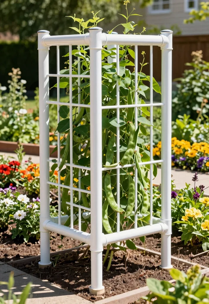 15 DIY Garden Trellis Ideas Anyone Can Build on a Budget - 2. PVC Pipe Trellis