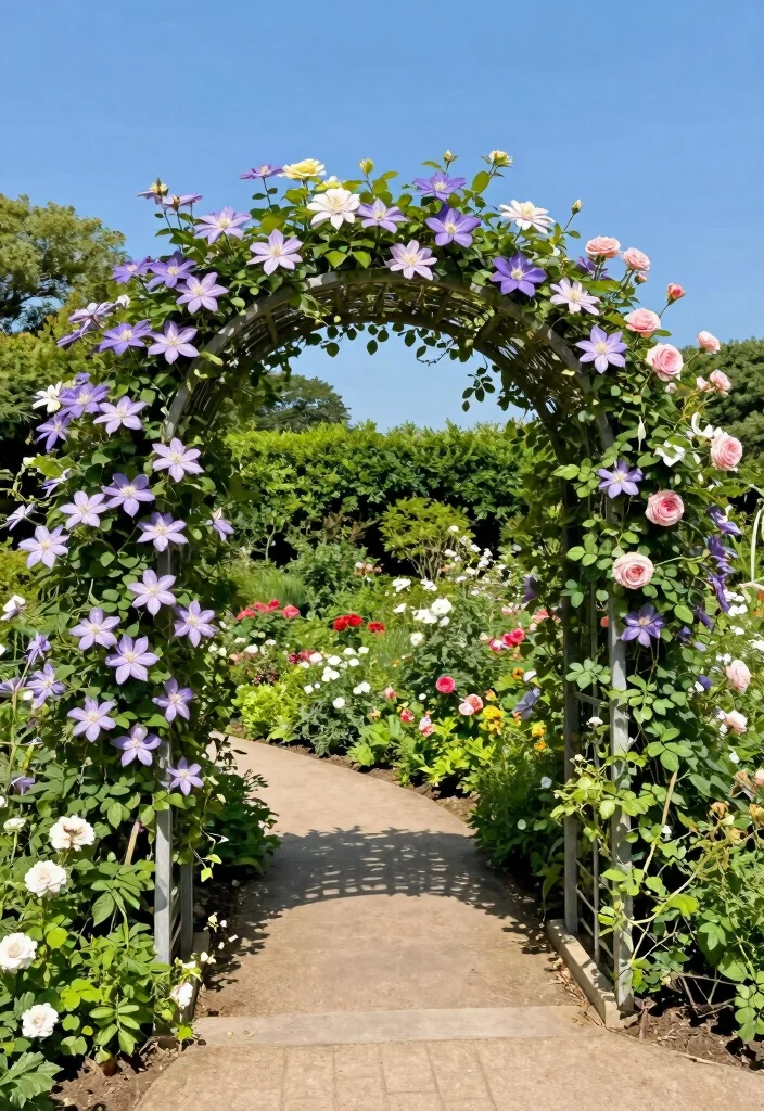 15 DIY Garden Trellis Ideas Anyone Can Build on a Budget - 4. Arched Garden Trellis