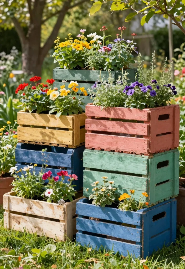 18 Creative Planter Ideas for Easy Home Garden Upgrades - 1. Repurposed Wooden Crates