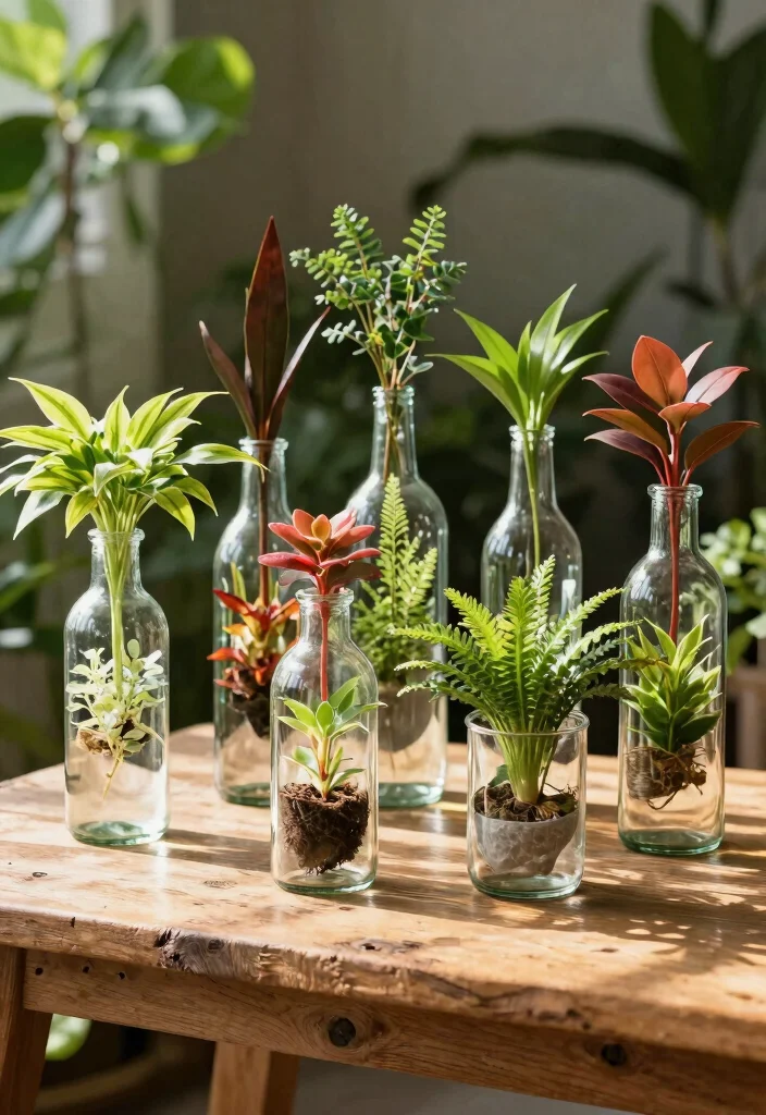 18 Creative Planter Ideas for Easy Home Garden Upgrades - 10. Glass Bottle Planters
