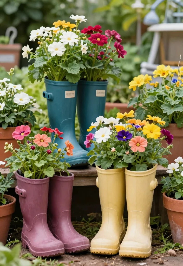 18 Creative Planter Ideas for Easy Home Garden Upgrades - 3. Old Rubber Boots