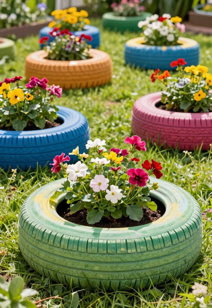 18 Creative Planter Ideas for Easy Home Garden Upgrades - 7. Tire Planters