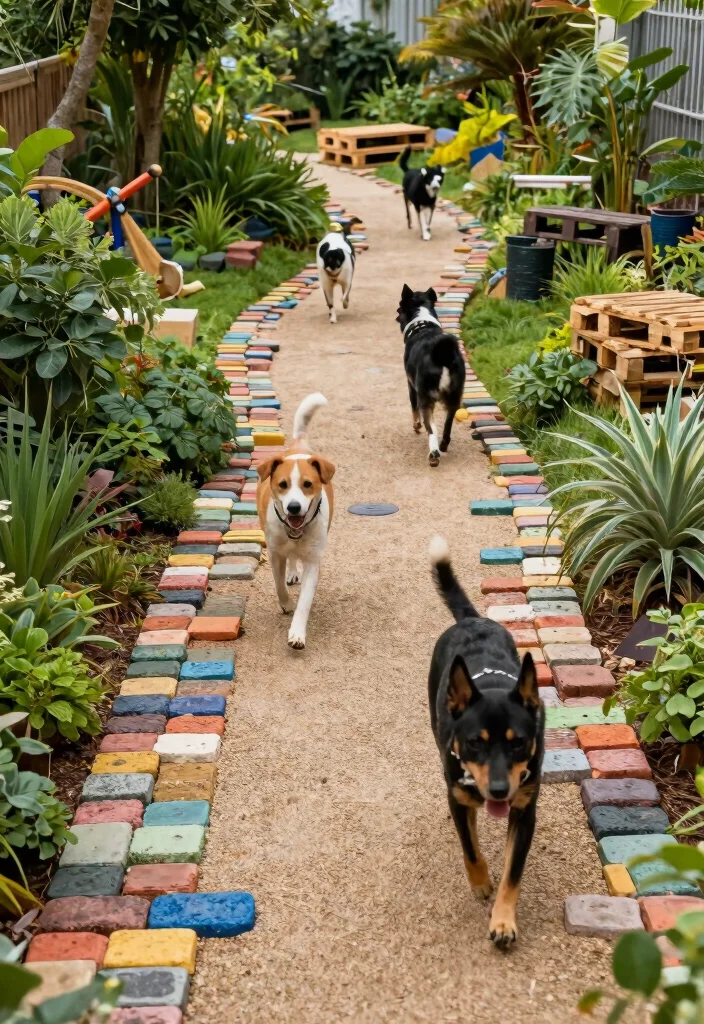 10 Backyard Dog Run Ideas for Safe and Active Pets 38 10 Backyard Dog Run Ideas for Safe and Active Pets 8. Recycled Material Pathways 0