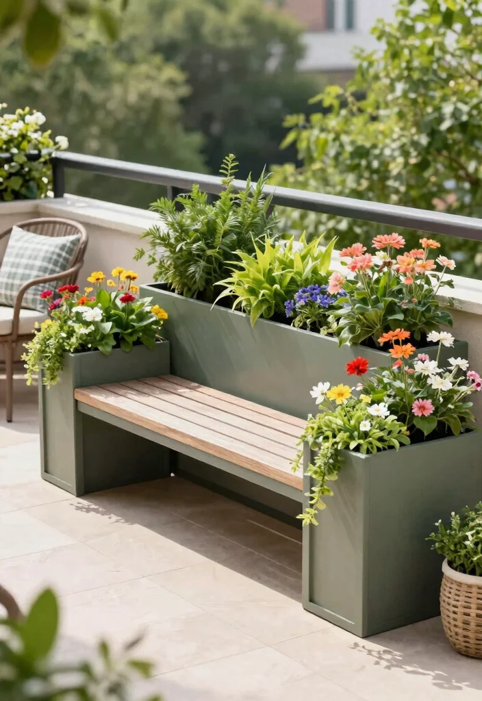 10 Balcony Planter Ideas for Apartments and Small Spaces 5. Multi Purpose Furniture Planters 0