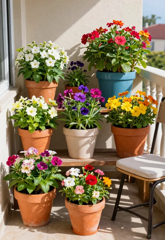 10 Balcony Planter Ideas for Apartments and Small Spaces 6. Colorful Container Gardens 0