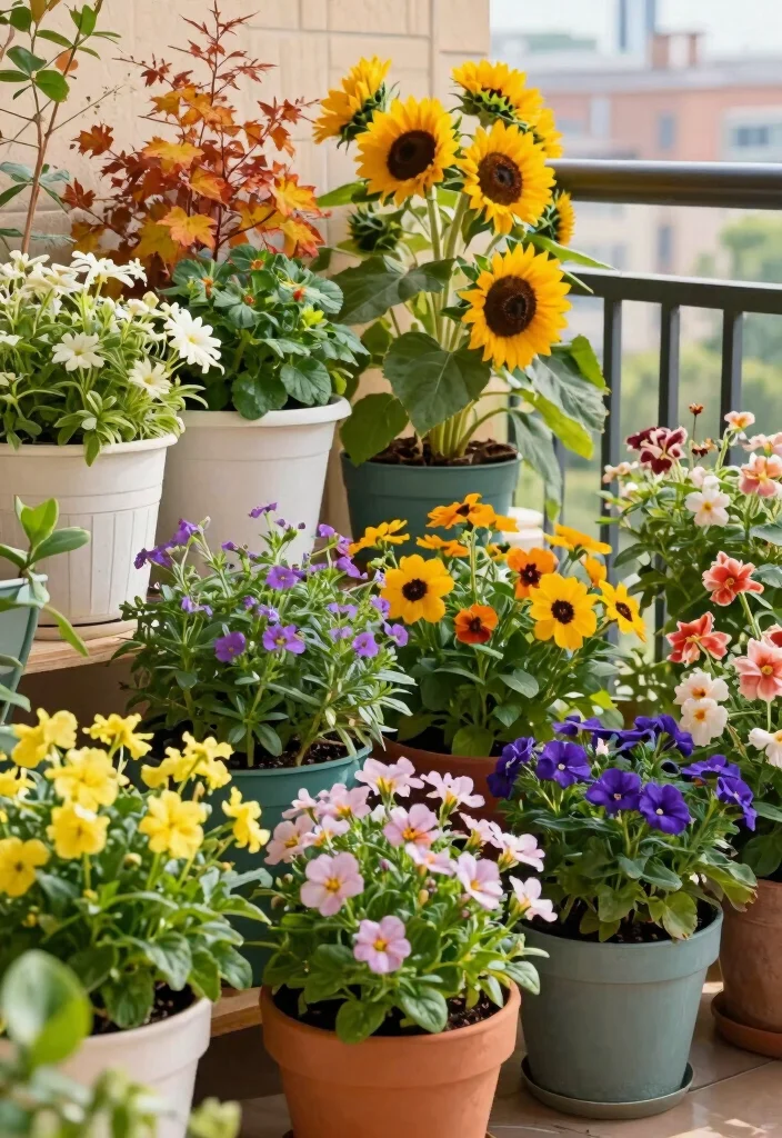 10 Balcony Planter Ideas for Apartments and Small Spaces 8. Seasonal Container Rotations 0