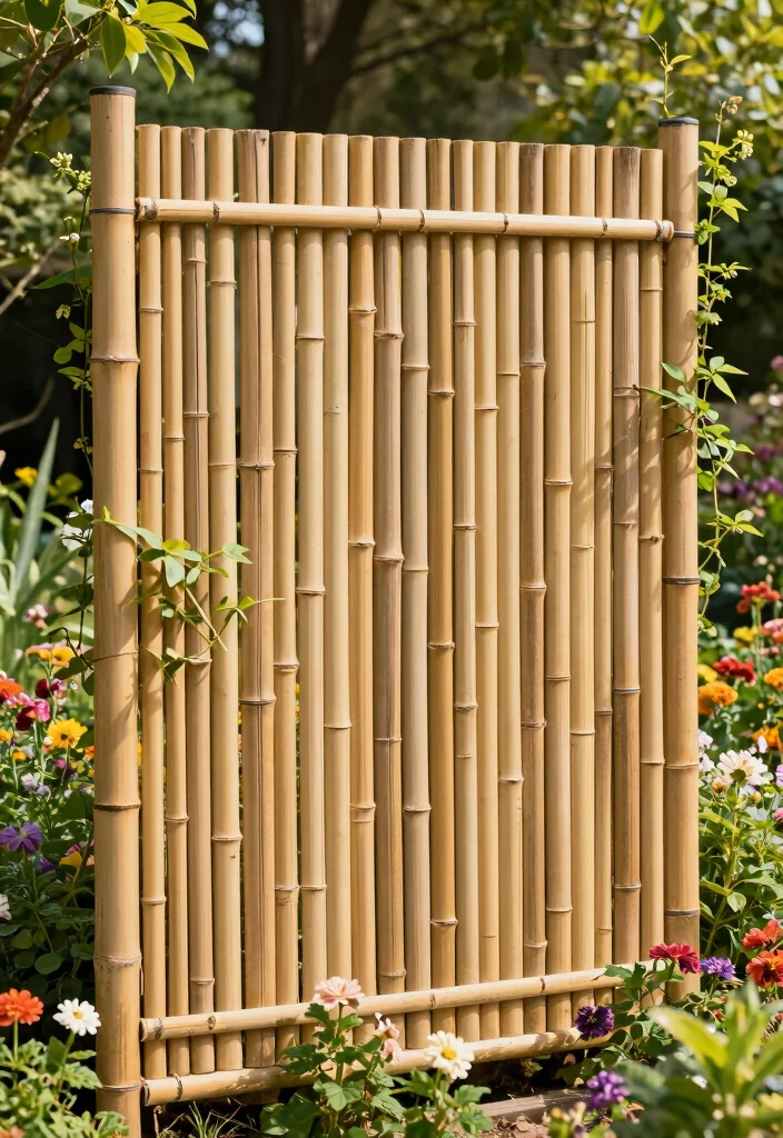 10 Bamboo Fence Ideas for Natural Privacy and Texture 1. Classic Bamboo Privacy Screen 0