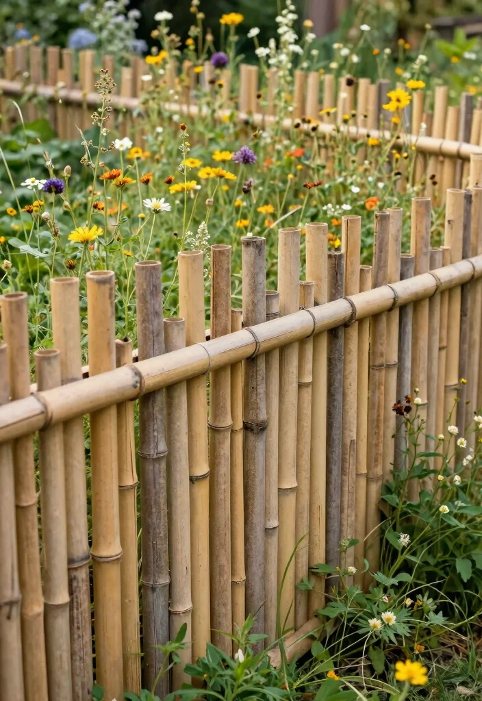 10 Bamboo Fence Ideas for Natural Privacy and Texture 10. Rustic Bamboo Fence 0