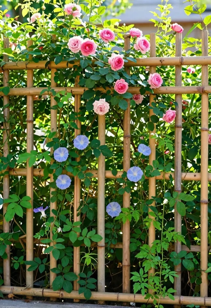 10 Bamboo Fence Ideas for Natural Privacy and Texture 9. Bamboo Trellis Fencing 0