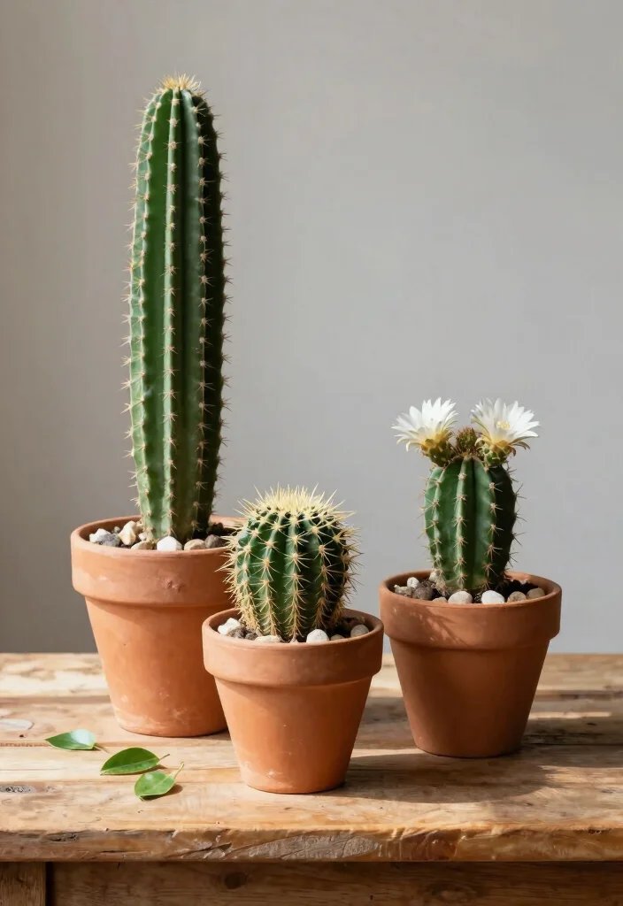10 Cactus Planter Ideas for Low Water Gardens 1. Terracotta Trio 0