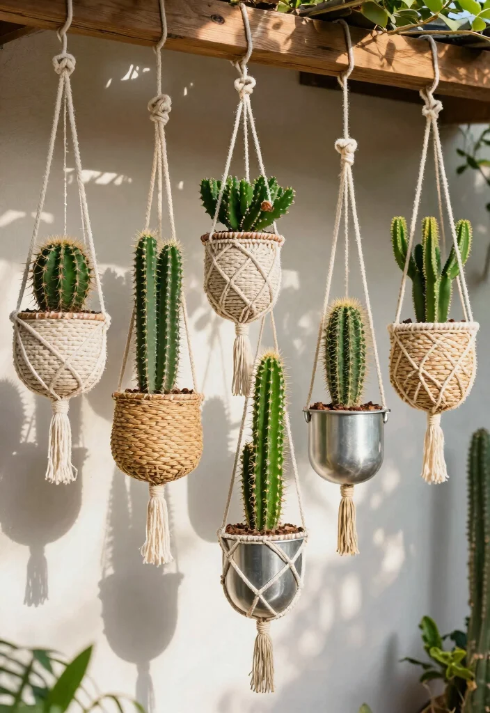 10 Cactus Planter Ideas for Low Water Gardens 5. Hanging Planter Garden 0