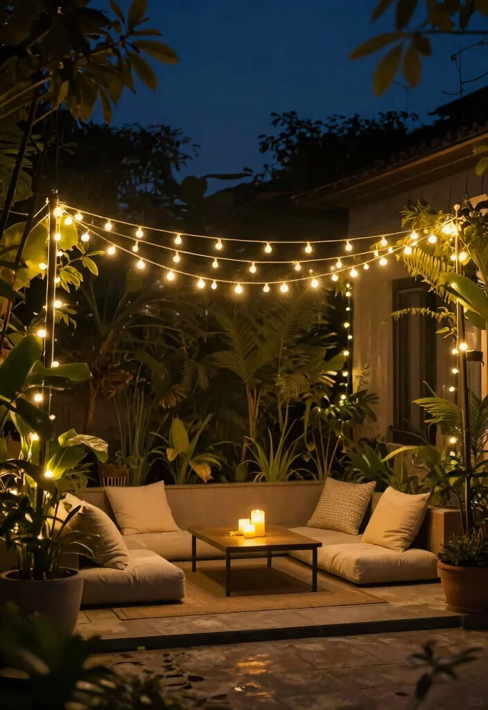 10 Cozy Patio Ideas for Small Spaces That Feel Inviting 14 10 Cozy Patio Ideas for Small Spaces That Feel Inviting 4. Outdoor String Lights 0