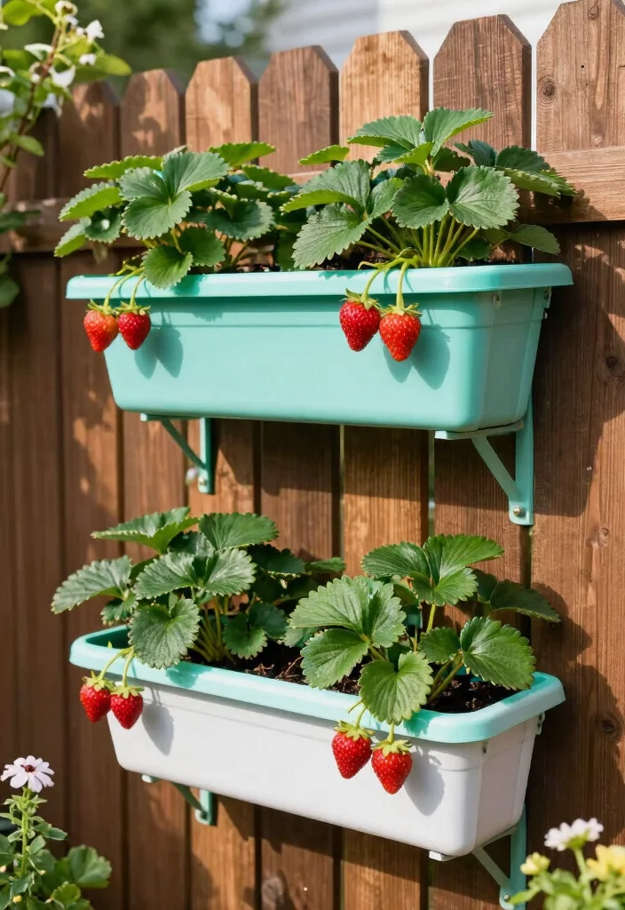 10 DIY Strawberry Planter Ideas That Save Space 2. Vertical Gutter Planter 0
