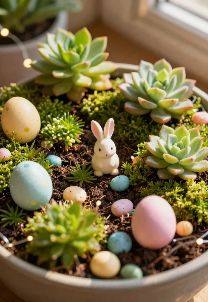 10 Easter Planter Ideas for Spring Decorating 1. Miniature Easter Garden 0