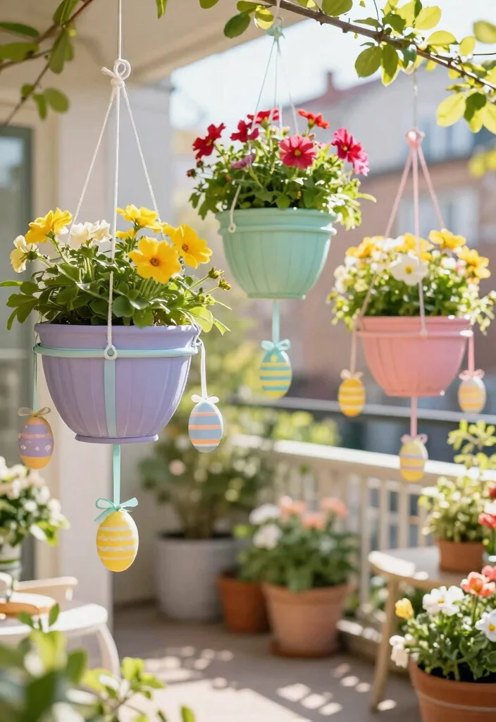 10 Easter Planter Ideas for Spring Decorating 2. Hanging Planters with Easter Flair 0