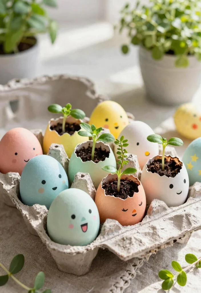 10 Easter Planter Ideas for Spring Decorating 6. Colorful Easter Egg Planters 0