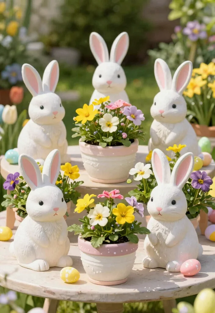 10 Easter Planter Ideas for Spring Decorating 9. Whimsical Bunny Planters 0
