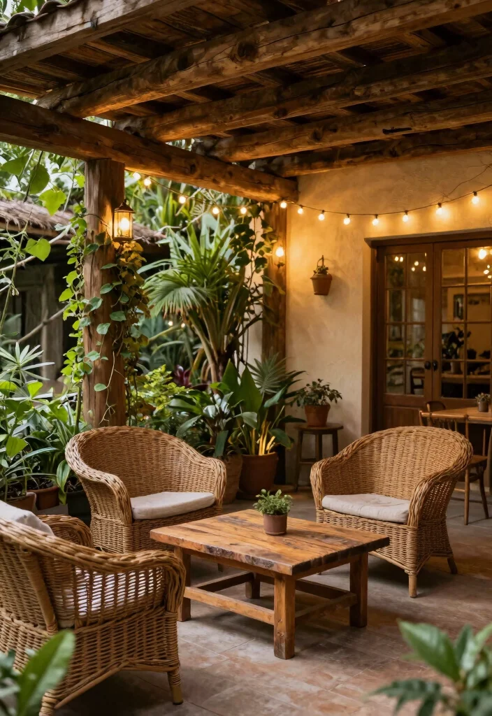 10 Extended Covered Patio Ideas for Entertaining Guests 1. Rustic Charm with Wooden Beams 0