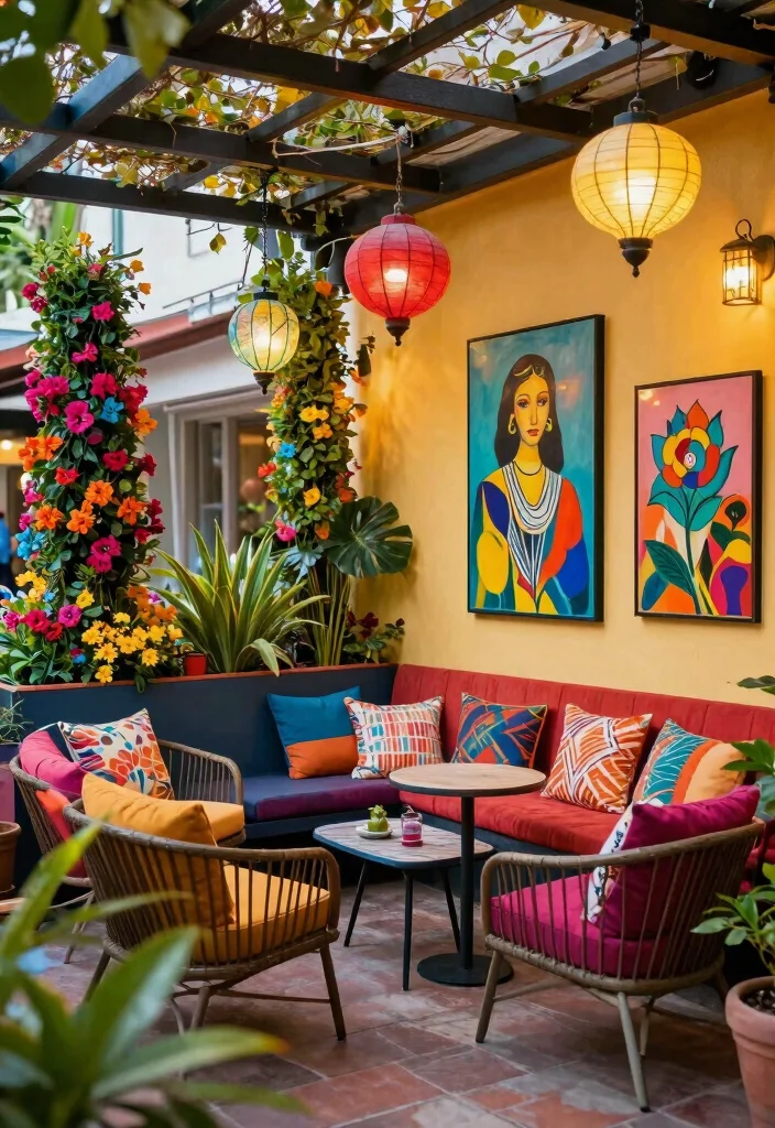 10 Extended Covered Patio Ideas for Entertaining Guests 8. Artistic Flair with Unique Decor 0