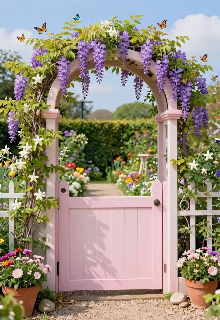 10 Fence Gate Ideas That Combine Function and Design 4. Garden Gates with Archways for Enchantment 0