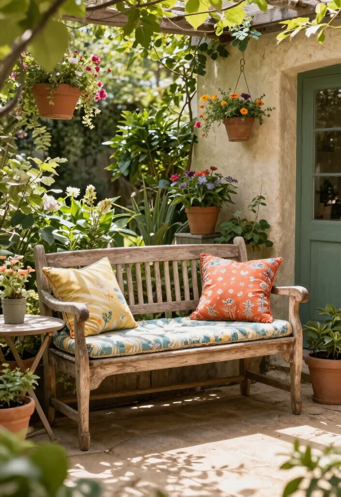 10 French Patio Ideas for Classic European Style 5. Rustic Garden Furniture 0